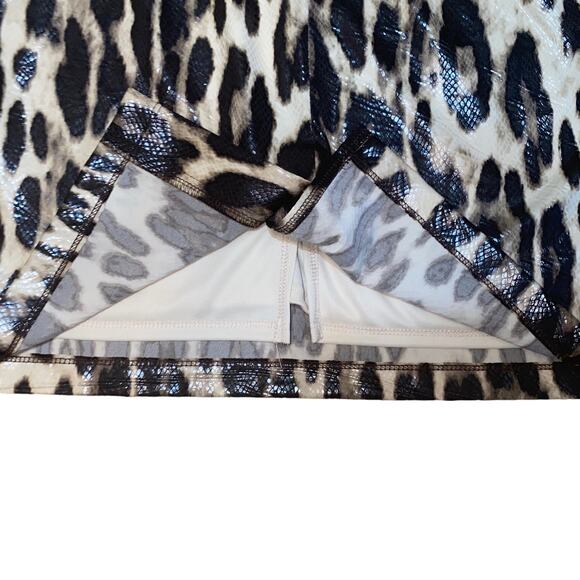 Travelers by Chico's Leopard Animal Print Fully Lined Pencil Skirt Size 1 Brown - Picture 3 of 5